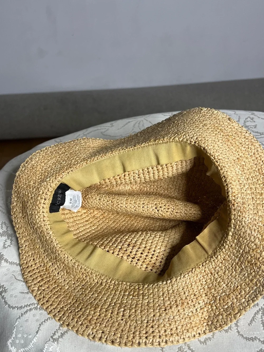 J. Crew Natural Straw Fedora with Black Band